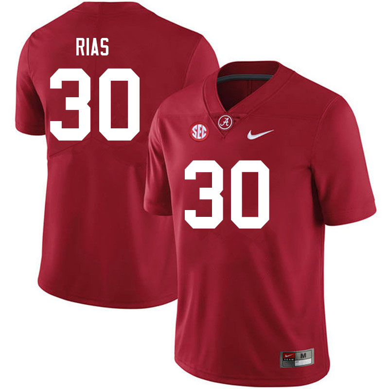 Alabama Crimson Tide Men's DJ Rias #30 Crimson NCAA Nike Authentic Stitched 2021 College Football Jersey FK16Q22DB
